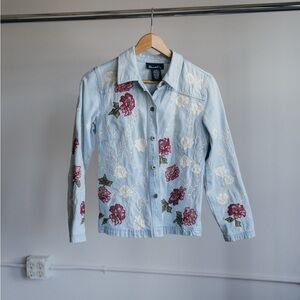 Floral Embroidered Denim Jacket
